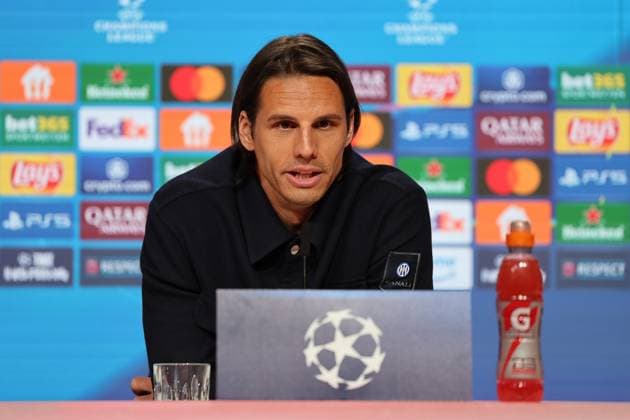 Yann Sommer (Inter Mailand, 01) bei der Pressekonferenz, GER, Internationale Pressekonferenz, Inter Mailand, Fussball, UEFA Champions League, Viertelfinale Hinspiel, Saison 2024 2025, 07.04.2025, GER, Internationale Pressekonferenz, Inter Mailand, Fussball, UEFA Champions League, Viertelfinale Hinspiel, Saison 2024 2025, 07.04.2025 Muenchen Copyright: xEibner-Pressefoto JennixMaulx EP_JML