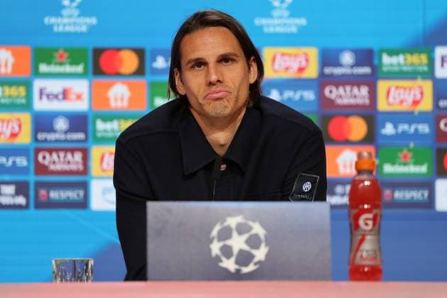 Yann Sommer (Inter Mailand, 01) bei der Pressekonferenz, GER, Internationale Pressekonferenz, Inter Mailand, Fussball, UEFA Champions League, Viertelfinale Hinspiel, Saison 2024 2025, 07.04.2025, GER, Internationale Pressekonferenz, Inter Mailand, Fussball, UEFA Champions League, Viertelfinale Hinspiel, Saison 2024 2025, 07.04.2025 Muenchen Copyright: xEibner-Pressefoto JennixMaulx EP_JML