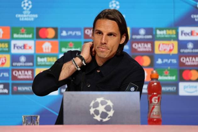 Yann Sommer (Inter Mailand, 01) bei der Pressekonferenz, GER, Internationale Pressekonferenz, Inter Mailand, Fussball, UEFA Champions League, Viertelfinale Hinspiel, Saison 2024 2025, 07.04.2025, GER, Internationale Pressekonferenz, Inter Mailand, Fussball, UEFA Champions League, Viertelfinale Hinspiel, Saison 2024 2025, 07.04.2025 Muenchen Copyright: xEibner-Pressefoto JennixMaulx EP_JML