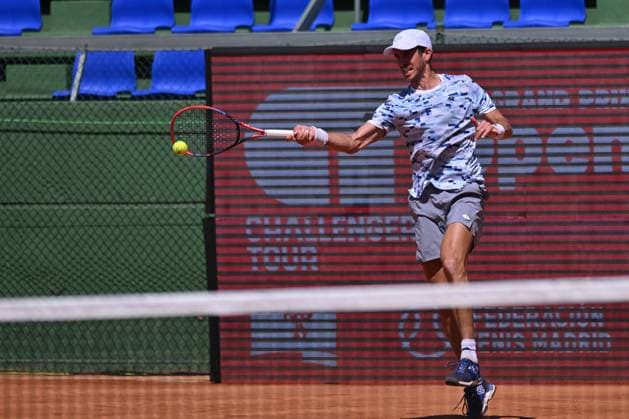 April 7, 2025, Madrid, Madrid, Spain: FRANCO AGAMENONE (ITA) playing the tennis match of the ATP, Tennis Herren Challenger 100 Open Comunidad de Madrid, at the Club de Campo Villa de Madrid on April 7, 2025. Madrid Spain - ZUMAc312 20250407_zsp_c312_136 Copyright: xOscarxManuelxSanchezx