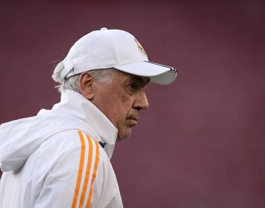 Real Madrid training session Ancelotti in action during the training session at the Emirates stadium, in London, UK, today April 7, 2025. Copyright: xx 0L3A2253
