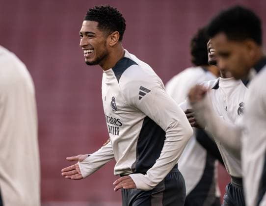 Real Madrid training session Bellingham in action during the training session at the Emirates stadium, in London, UK, today April 7, 2025. Copyright: xx 0L3A2342