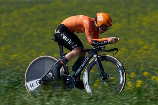 64th Itzulia Basque Country 2025 - Stage 1 Iker Mintegi of Euskaltel-Euskadi competes during the 64th Itzulia Basque Country 2025, Stage 1 a 16,5km individual time trial stage from Vitoria-Gasteiz Ð Baskonia-Alaves UCIWT at Vitoria on April 7, 2025, in Vitoria, Spain. Vitoria Vitoria Basque Country Spain 0102RL_ITZ2K25__L1_2513 Copyright: xRicardoxLarreinax