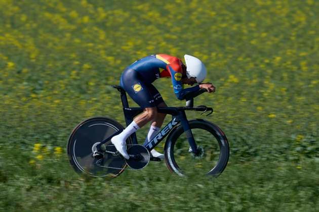 64th Itzulia Basque Country 2025 - Stage 1 Thibau Nys of Lidl-Trek competes during the 64th Itzulia Basque Country 2025, Stage 1 a 16,5km individual time trial stage from Vitoria-Gasteiz Ð Baskonia-Alaves UCIWT at Vitoria on April 7, 2025, in Vitoria, Spain. Vitoria Vitoria Basque Country Spain 0139RL_ITZ2K25__L1_3982 Copyright: xRicardoxLarreinax