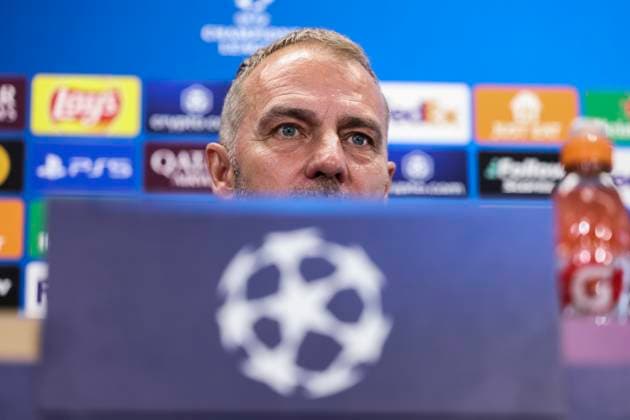 April 8, 2025, Sant Joan Despi, Barcelona, SPAIN: Hansi Flick, head coach of FC Barcelona, Barca attends his press conference, PK, Pressekonferenz during the training day of FC Barcelona ahead the UEFA Champions League, football match against Borussia Dortmund at Ciudad Esportiva Joan Gamper on April 08, 2025 in Sant Joan Despi, Barcelona, Spain. Sant Joan Despi SPAIN - ZUMAa181 20250408_zaa_a181_053 Copyright: xJavierxBorregox