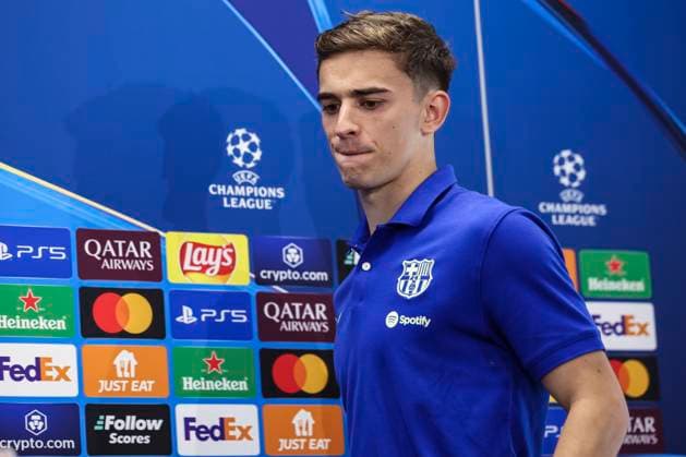 April 8, 2025, Sant Joan Despi, Barcelona, SPAIN: Pablo Martin Gavira Gavi of FC Barcelona, Barca attends his press conference, PK, Pressekonferenz during the training day of FC Barcelona ahead the UEFA Champions League, football match against Borussia Dortmund at Ciudad Esportiva Joan Gamper on April 08, 2025 in Sant Joan Despi, Barcelona, Spain. Sant Joan Despi SPAIN - ZUMAa181 20250408_zaa_a181_058 Copyright: xJavierxBorregox