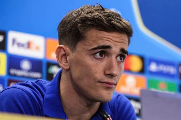 April 8, 2025, Sant Joan Despi, Barcelona, SPAIN: Pablo Martin Gavira Gavi of FC Barcelona, Barca attends his press conference, PK, Pressekonferenz during the training day of FC Barcelona ahead the UEFA Champions League, football match against Borussia Dortmund at Ciudad Esportiva Joan Gamper on April 08, 2025 in Sant Joan Despi, Barcelona, Spain. Sant Joan Despi SPAIN - ZUMAa181 20250408_zaa_a181_068 Copyright: xJavierxBorregox