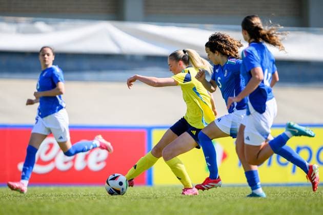 250408 Ida Björnberg of Sweden during the UEFA Women s Under-19 EURO Qualifier, EM, Europameisterschaft football match between Italy and Sweden on April 8, 2025 in Forli. Photo: Cristiano Mazzi BILDBYRAN kod XY XY0057 fotboll football soccer fotball f19 landslag em-kval euro qualifier italy sverige sweden dam bbeng Copyright: CRISTIANOxMAZZI BB250408BB437