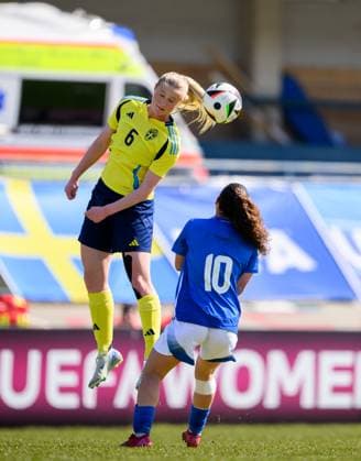 250408 Alexandra Larsson of Sweden during the UEFA Women s Under-19 EURO Qualifier, EM, Europameisterschaft football match between Italy and Sweden on April 8, 2025 in Forli. Photo: Cristiano Mazzi BILDBYRAN kod XY XY0057 fotboll football soccer fotball f19 landslag em-kval euro qualifier italy sverige sweden dam bbeng Copyright: CRISTIANOxMAZZI BB250408BB439