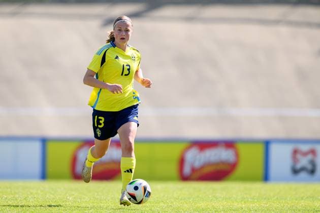 250408 Emma Broddheimer of Sweden during the UEFA Women s Under-19 EURO Qualifier, EM, Europameisterschaft football match between Italy and Sweden on April 8, 2025 in Forli. Photo: Cristiano Mazzi BILDBYRAN kod XY XY0057 fotboll football soccer fotball f19 landslag em-kval euro qualifier italy sverige sweden dam bbeng Copyright: CRISTIANOxMAZZI BB250408BB441