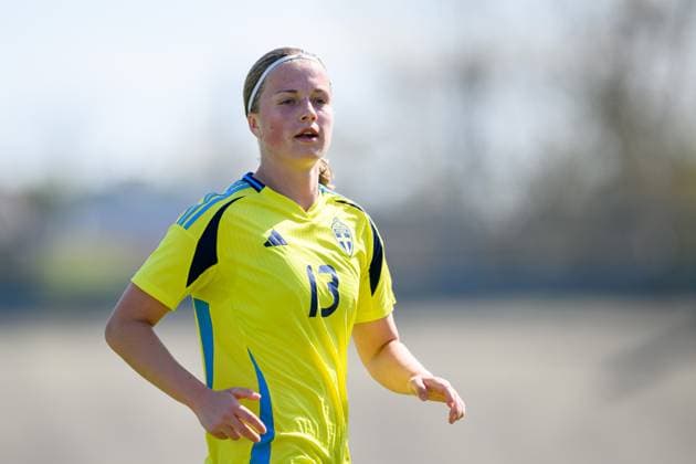 250408 Emma Broddheimer of Sweden during the UEFA Women s Under-19 EURO Qualifier, EM, Europameisterschaft football match between Italy and Sweden on April 8, 2025 in Forli. Photo: Cristiano Mazzi BILDBYRAN kod XY XY0057 fotboll football soccer fotball f19 landslag em-kval euro qualifier italy sverige sweden dam bbeng Copyright: CRISTIANOxMAZZI BB250408BB454