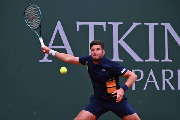 Atkinson Monza Open 2025 Mili Poljicak of Croatia participates in the ATP, Tennis Herren Challenger Atkinson Monza Open 2025 at Villa Reale Tennis in Monza, Italy, on April 8, 2023. Monza Italy  Copyright: xMichelexMaravigliax originalFilename:maraviglia-tennisat250408_npOIM.jpg