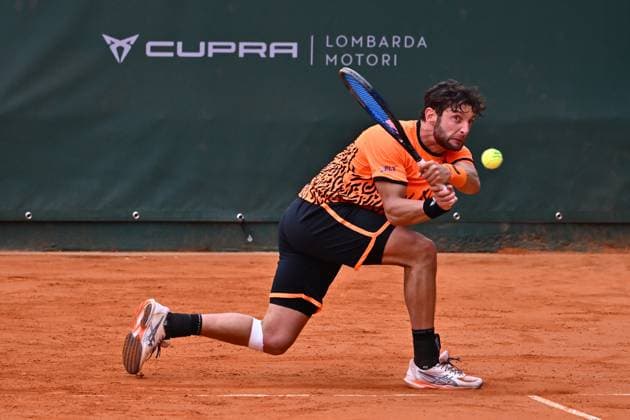 Atkinson Monza Open 2025 Andrea Picchione of Italy participates in the ATP, Tennis Herren Challenger Atkinson Monza Open 2025 at Villa Reale Tennis in Monza, Italy, on April 8, 2023. Monza Italy  Copyright: xMichelexMaravigliax originalFilename:maraviglia-tennisat250408_npB2l.jpg