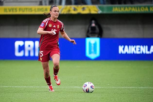 Diana NÃ meth of Hungary during the UEFA WomenÂ s Nations League match between Finland and Hungary at the Tammela Stadion on 8th April 2025 in Tampere, Finland. (Kalle Parkkinen Newspix24)  Copyright: xKALLExPARKKINENx _KP95862