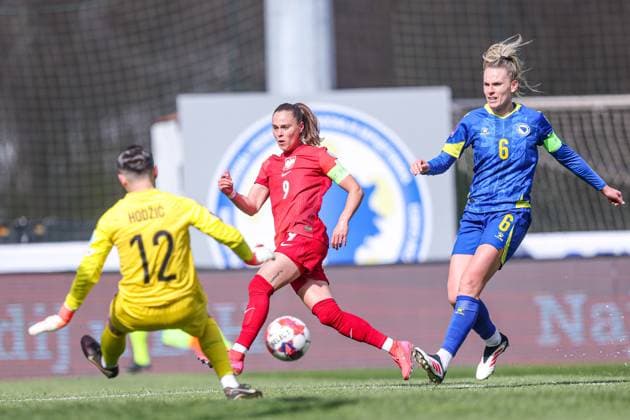 Fußball, Frauen, Nations League, Bosnien-Herzegowina - Polen 08.04.2025 ZENICA, BOSNIA I HERZEGOWINA PILKA NOZNA KOBIET ( WOMEN S FOOTBALL) LIGA NARODOW UEFA KOBIET ( NATION S WOMENS UEFA LEAGUE 2025 ) MECZ BOSNIA I HERZEGOWINA - POLSKA ( BOSNA AND HERZEGOVINA - POLAND ) NZ EWA PAJOR FOTO LUKASZ GROCHALA CYFRASPORT NEWSPIX.PL --- Newspix.pl  20250408CSLG0115