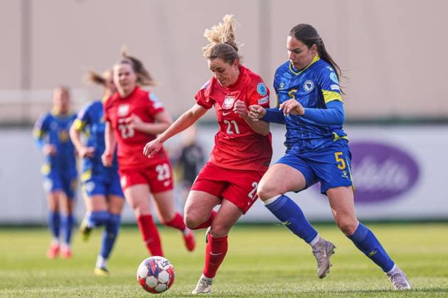 Fußball, Frauen, Nations League, Bosnien-Herzegowina - Polen 08.04.2025 ZENICA, BOSNIA I HERZEGOWINA PILKA NOZNA KOBIET ( WOMEN S FOOTBALL) LIGA NARODOW UEFA KOBIET ( NATION S WOMENS UEFA LEAGUE 2025 ) MECZ BOSNIA I HERZEGOWINA - POLSKA ( BOSNA AND HERZEGOVINA - POLAND ) NZ PAULINA TOMASIAK FOTO LUKASZ GROCHALA CYFRASPORT NEWSPIX.PL --- Newspix.pl  20250408CSLG0307