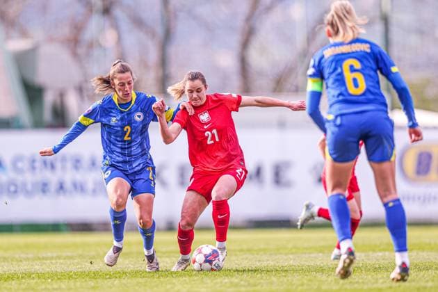 Fußball, Frauen, Nations League, Bosnien-Herzegowina - Polen 08.04.2025 ZENICA, BOSNIA I HERZEGOWINA PILKA NOZNA KOBIET ( WOMEN S FOOTBALL) LIGA NARODOW UEFA KOBIET ( NATION S WOMENS UEFA LEAGUE 2025 ) MECZ BOSNIA I HERZEGOWINA - POLSKA ( BOSNA AND HERZEGOVINA - POLAND ) NZ PAULINA TOMASIAK FOTO LUKASZ GROCHALA CYFRASPORT NEWSPIX.PL --- Newspix.pl  20250408CSLG0308