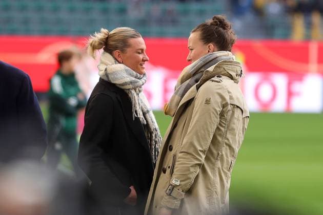 Deutschland - Schottland, DFB Frauen Wolfsburg, 08.04.2025, Fussball, UEFA Women s Nations League 2025, Deutschland - Schottland, Alexandra Popp, Almuth Schult Wolfsburg