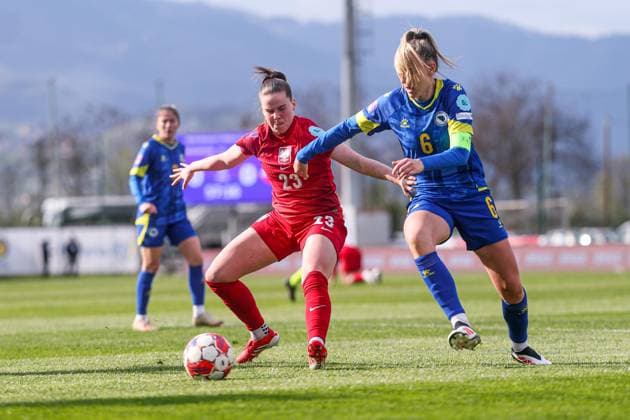Fußball, Frauen, Nations League, Bosnien-Herzegowina - Polen 08.04.2025 ZENICA, BOSNIA I HERZEGOWINA PILKA NOZNA KOBIET ( WOMEN S FOOTBALL) LIGA NARODOW UEFA KOBIET ( NATION S WOMENS UEFA LEAGUE 2025 ) MECZ BOSNIA I HERZEGOWINA - POLSKA ( BOSNA AND HERZEGOVINA - POLAND ) NZ ADRIANA ACHCINSKA FOTO LUKASZ GROCHALA CYFRASPORT NEWSPIX.PL --- Newspix.pl  20250408CSLG0317