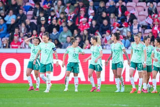 UEFA Women s Nations League: Denmark - Italy Italys players celebrats a goal scored by Arianna Caruso during the UEFA Women s Nations League match between Denmark and Italy at MCH Arena in Herning on Tuesday, April 8, 2025. (Photo: Bo Amstrup Scanpix 2025) , Herning Denmark Copyright: BoxAmstrupx spdk20250408-191718-L