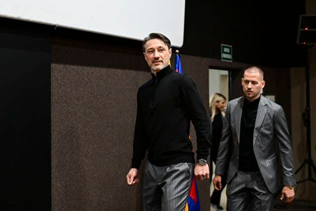 Cheftrainer Niko Kovac (Borussia Dortmund), Pressekonferenz vor FC Barcelona, Barca vs. Borussia Dortmund, Fussball, Champions League, Achtelfinale, 08.04.2025 Barcelona Katalonien Spanien