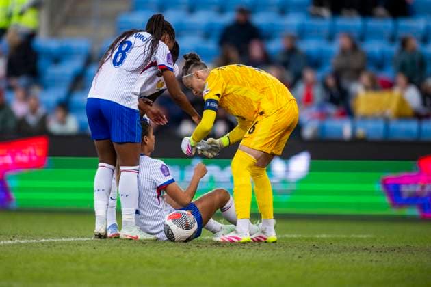 Nasjonsligaen i fotball 2025 Norway France Oslo 20250408 Frances Ma?lle Lakrar during the national football match between Norway and France at Ullevaal Stadium Photo Annika Byrde NTB Oslo Norway EDITORIAL USE ONLY RESTRICTED USE FOR BETTING COMPANIES  Copyright: xAnnikaxByrdex