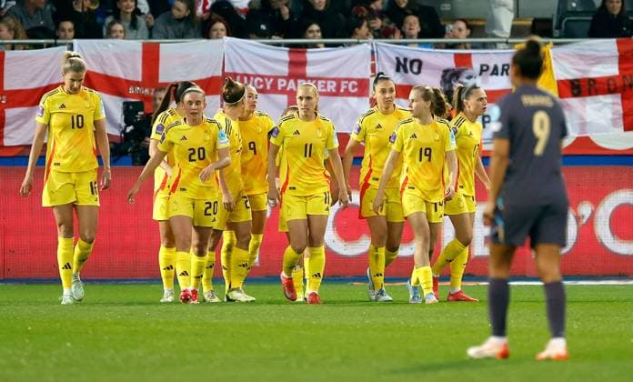 Sarah Wijnants of Belgium celebrates scoring a goal to make the score 1-0 Belgium Women v England Women, UEFA Women s Nations League - League A - Group 3, Football, The King Power At Den Dreef Stadium, Leuven, Belgium - 08 Apr 2025 EDITORIAL USE ONLY No use with unauthorised audio, video, data, fixture lists, club league logos or live services. Online in-match use limited to 120 images, no video emulation. No use in betting, games or single club league player publications. Copyright: xVandenxWijngaert Shutterstockx 15243592p
