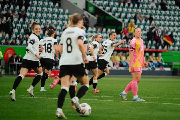 08.03.25, Frauen, Fussball, UEFA Womens Nations League, 4. Spieltag, Gruppenphase, Saison 2025, Deutschland - Schottland Selina Cerci 15 (Deutschland) Torjubel Wolfsburg Volkswagen Arena Niedersachsen Deutschland
