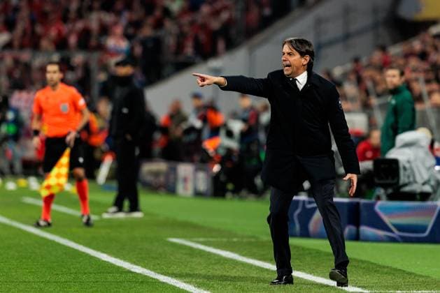 UEFA Champions League Viertelfinale: FC Bayern München - Inter Mailand; 08.04.2025 Simone Inzaghi (Trainer Inter Mailand) gestikuliert UEFA Champions League Viertelfinale: FC Bayern München - Inter Mailand, München, Allianz Arena am 08.04.2025 Copyright: xBEAUTIFULxSPORTS Wunderlx