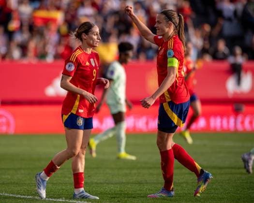 April 8, 2025, Vigo, Guimaraes, Spain: ESTHER GONZALEZ from Spain(W) celebrating her goal during the UEFA Woman Nations League 2024 25 match between Spain(W) and Portugal(W) at Balaidos Stadium on April 8, 2025 in Vigo, Spain.Final score: Spain(W) 7 - 1 Portugal Vigo Spain - ZUMAl192 20250408_zsp_l192_023 Copyright: xMiguelxLemosx