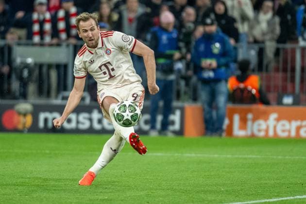 Harry Kane (FC Bayern Muenchen, 09), GER, FC Bayern Muenchen vs. Inter Mailand, Fussball, UEFA, Champions League, Viertlfinale, Hinspiel, Spielzeit 2024 2025, 08.04.2025, GER, FC Bayern Muenchen vs. Inter Mailand, Fussball, UEFA, Champions League, Viertlfinale, Hinspiel, Spielzeit 2024 2025, 08.04.2025 Muenchen Copyright: xEibner-Pressefotox EP_EER