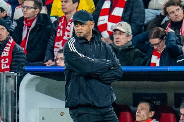 08.04.2025, FC Bayern München vs. Inter Mailand, UEFA Champions League, Viertelfinale-Hinspiel Vincent Kompany (FC Bayern Muenchen,Trainer) nachdenklich Mimik Gestik Copyright: xBahhoxKarax