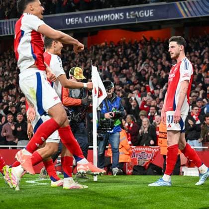 during the UEFA Champions League Quarter Final match between Arsenal and Real Madrid at the Emirates Stadium, London, England on 8 April 2025. Copyright: xPhilxHutchinsonx 42970011