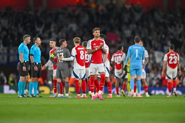 Arsenal FC win 3-0 in the UEFA Champions League Quarter Final match between Arsenal and Real Madrid at the Emirates Stadium, London, England on 8 April 2025. Copyright: xPhilxHutchinsonx 42970031