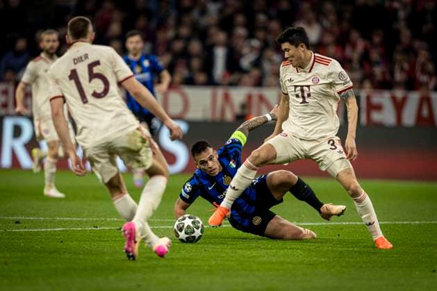 FOOTBALL : UEFA Champions League, FC Bayern Munich - Inter Milan, quarter-final, first leg, Allianz Arena. 08 04 2025 Lautaro Martinez 10  Copyright: xelyxandroxcegarrax