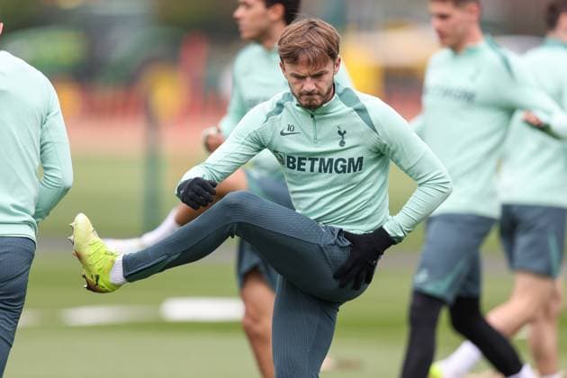 Sport Bilder des Tages Tottenham Hotspur Training 09 April 2025, Enfield - Tottenham Hotspur Training - James Maddison of Tottenham Hotspur - Photo: Charlotte Wilson Offside. Enfield UK Copyright: xCharlottexWilsonx xOffsidexOffside