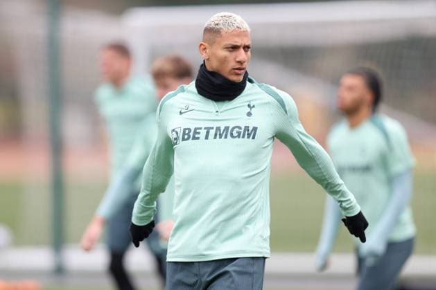 Tottenham Hotspur Training 09 April 2025, Enfield - Tottenham Hotspur Training - Richarlison of Tottenham Hotspur - Photo: Charlotte Wilson Offside. Enfield UK Copyright: xCharlottexWilsonx xOffsidexOffside