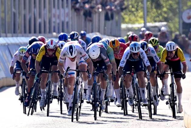 Scheldeprijs 2025 cycling race SCHOTEN, BELGIUM - APRIL 09 : Merlier Tim (BEL) of Soudal Quick-Step wins, Philipsen Jasper (BEL) of Alpecin - Deceuninck, Moschetti Matteo (ITA) of Q36.5 Pro Cycling Team, Fretin Milan (BEL) of Cofidis, Van Poppel Danny (NED) of Red Bull - BORA - Hansgrohe during the Men Elite UCI 1.Pro 113th Flanders Classics Scheldeprijs cycling race with start in Terneuzen and finish in Schoten (205,2 km) on April 09, 2025 in Schoten, Belgium, 09 04 2025 ( Motordriver Guy De Vuyst & Schoten Belgium  Copyright: xTomasxSiskx