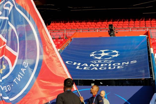 April 9, 2025, Paris, Ile-De-France, France: General view inside the stadium two hours ahead of the UEFA 2024 25 Quarter-Final first leg game between PARIS SAINT GERMAIN and ASTON VILLA at the Parc des Princes stadium in Paris, France Paris France - ZUMAc179 20250409_zep_c179_005 Copyright: xMickaelxChavetx