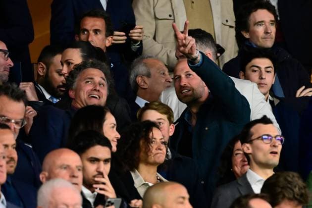 FOOTBALL : PSG vs Aston Villa - Ligue des Champions - 09 04 2025 Prince William attends the UEFA Champions League match between Paris Saint Germain and Aston Villa FC at Parc Des Princes on April 09 , 2025 in Paris, France. ( Photo by Dante Badano PsnewZ ) - ParisFrance  Copyright: xDantexBadanox