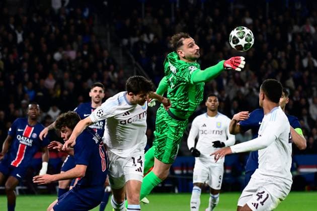 Sport Themen der Woche KW15 Sport Bilder des Tages FOOTBALL : PSG vs Aston Villa - Ligue des Champions - 09 04 2025 Gianluigi Donnarumma ( 1 - PSG ) during the UEFA Champions League match between Paris Saint Germain and Aston Villa FC at Parc Des Princes on April 09 , 2025 in Paris, France. ( Photo by Dante Badano PsnewZ ) - ParisFrance  Copyright: xDantexBadanox