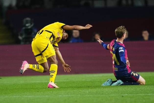 Barcelona, Spain, Season 2024 2025, UEFA Champions League, Quarter-Finals, first leg, FC Barcelona, Barca v Borussia Dortmund, Lluis Companys Stadium, 9 April 2025 Copyright: xBaguxBlancox xPressinphotox