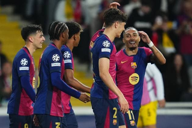Barcelona, Spain, Season 2024 2025, UEFA Champions League, Quarter-Finals, first leg, FC Barcelona, Barca v Borussia Dortmund, Lluis Companys Stadium, 9 April 2025 Copyright: xBaguxBlancox xPressinphotox