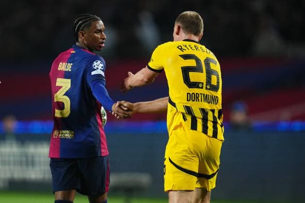 Barcelona, Spain, Season 2024 2025, UEFA Champions League, Quarter-Finals, first leg, FC Barcelona, Barca v Borussia Dortmund, Lluis Companys Stadium, 9 April 2025 Copyright: xBaguxBlancox xPressinphotox