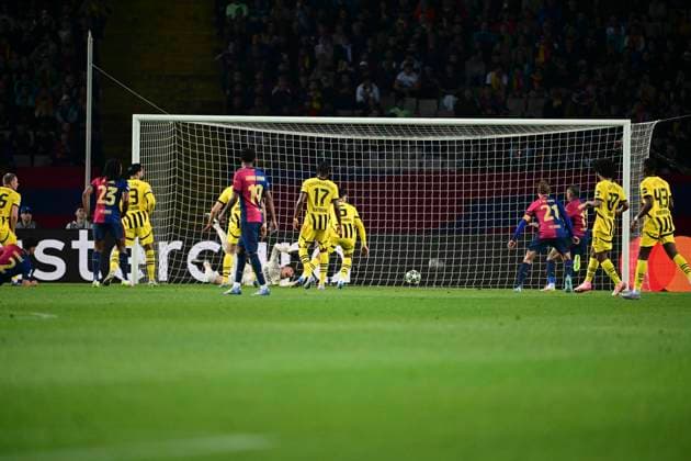 Tor zum 1:0 durch Paul Cubarsi 2 FC Barcelona, Barca , FC Barcelona vs. Borussia Dortmund, Fussball, Champions League, Viertelfinale, 09.04.2025 Barcelona Katalonien Spanien