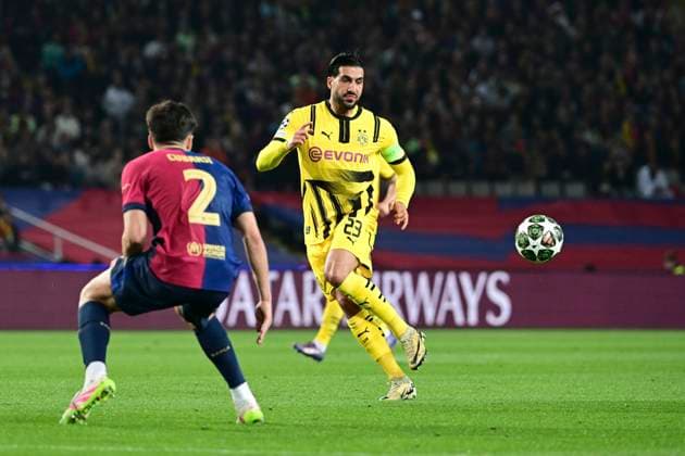Emre Can 23 (Borussia Dortmund), FC Barcelona, Barca vs. Borussia Dortmund, Fussball, Champions League, Viertelfinale, 09.04.2025 Barcelona Katalonien Spanien