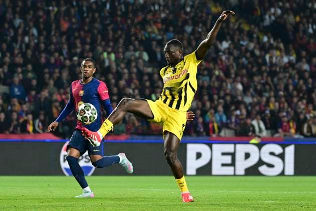 Serhou Guirassy 9 (Borussia Dortmund), FC Barcelona, Barca vs. Borussia Dortmund, Fussball, Champions League, Viertelfinale, 09.04.2025 Barcelona Katalonien Spanien
