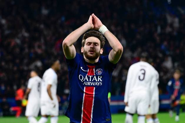FOOTBALL : PSG vs Aston Villa - Ligue des Champions - 09 04 2025 Khvicha Kvaratskhelia ( 7 - PSG ) celebrates after scoring during the UEFA Champions League match between Paris Saint Germain and Aston Villa FC at Parc Des Princes on April 09 , 2025 in Paris, France. ( Photo by Dante Badano PsnewZ ) - ParisFrance  Copyright: xDantexBadanox