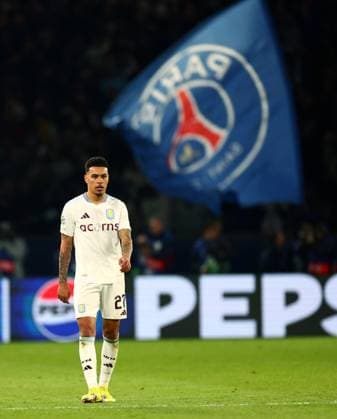 Morgan Rogers of Aston Villa looks dejected. Paris Saint-Germain v Aston Villa, UEFA Champions League, Quarter-Finals, 1st Leg, Football, Parc des Princes, Paris, France - 09 Apr 2025 EDITORIAL USE ONLY No use with unauthorised audio, video, data, fixture lists, club league logos or live services. Online in-match use limited to 120 images, no video emulation. No use in betting, games or single club league player publications. Copyright: xJamesxMarsh Shutterstockx 15243606cx