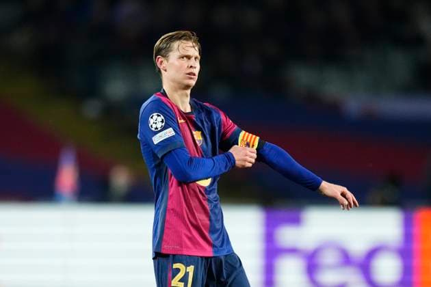 FC Barcelona, Barca v Borussia Dortmund - UEFA Champions League 2024 25 Quarter Final First Leg Frenkie de Jong central midfield of Barcelona and Netherlands during the UEFA Champions League 2024 25 Quarter Final First Leg match between FC Barcelona and Borussia Dortmund at Estadi Olimpic Lluis Companys on April 9, 2025 in Barcelona, Spain. Barcelona Spain  Copyright: xJosexBretonx originalFilename:bretonhernandez-fcbarcel250409_npShQ.jpg